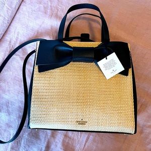 Kate Spade Brigette “Olive Drive Straw” Handbag, Crossbody Strap, NEW w/ TAGS